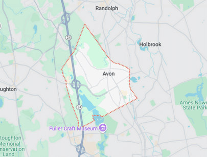 Map of Avon MA 4XH6+J7 Avon, Massachusetts, USA