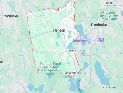 Map of Hanson MA 348M+39 Hanson, Massachusetts, USA