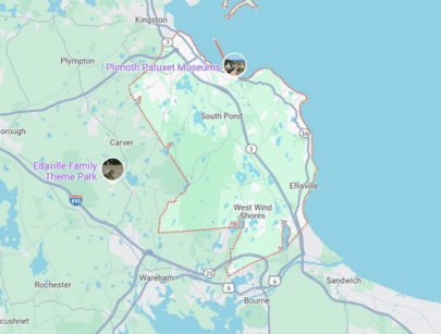 Map of Plymouth MA X84M+V8 Plymouth, Massachusetts, USA