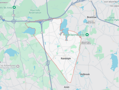 Map of Randolph MA 5X64+GW Randolph, Massachusetts, USA