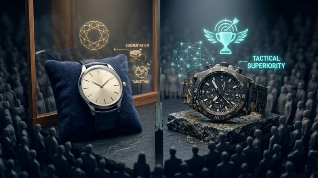 Two different watches representing distinct market positioning for luxury and rugged segments.