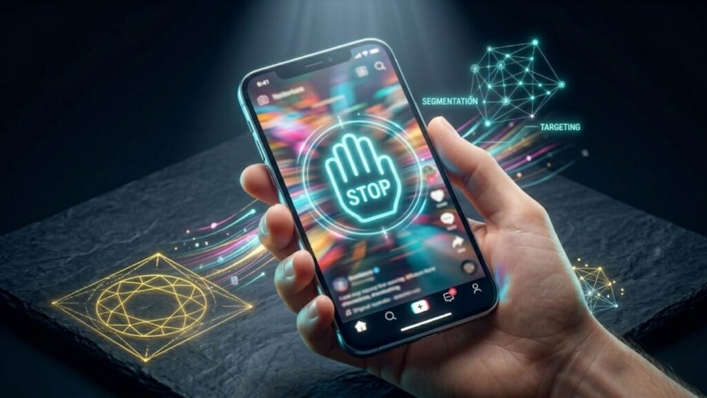 A smartphone displaying a high-impact social media hook that stops the scroll.